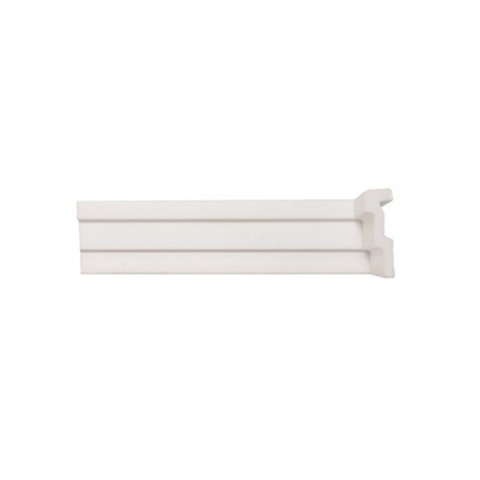 Kit com 5 Barras Rodateto de Poliestireno 6CMX20MM Liso 10m Branco Riplain