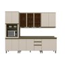Cozinha Compacta Évelin 14 Portas 2 Gavetas Henn - Duna/Cristal - 2