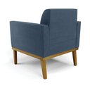 Ver imagem 5 de Poltrona Decorativa Pés Fixo em Madeira Castanho Suede Azul Marinho