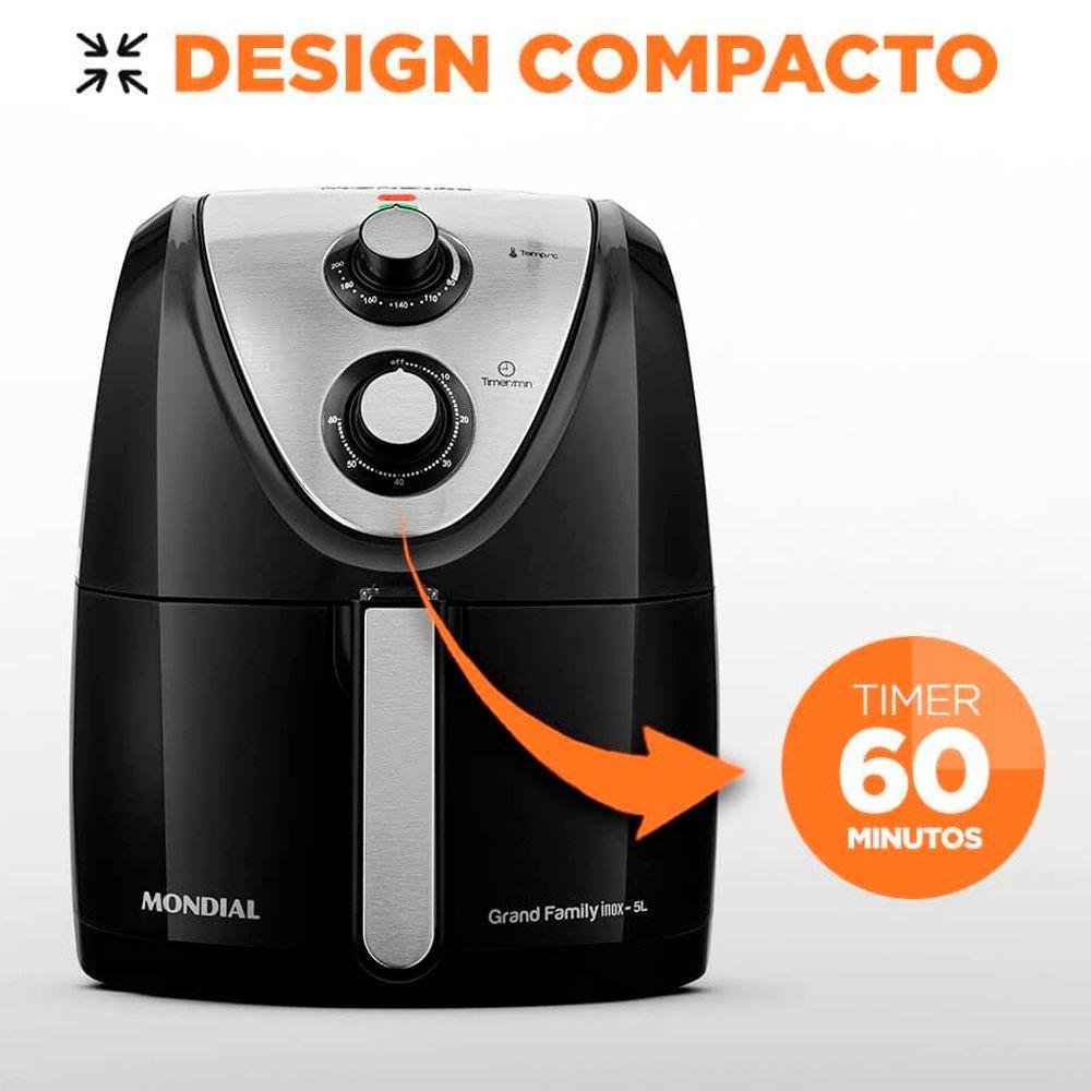 Fritadeira Elétrica sem Óleo Air Fryer Mondial 5l Grand Family Afn-50 Timer 1900w Voltage:220v - 4