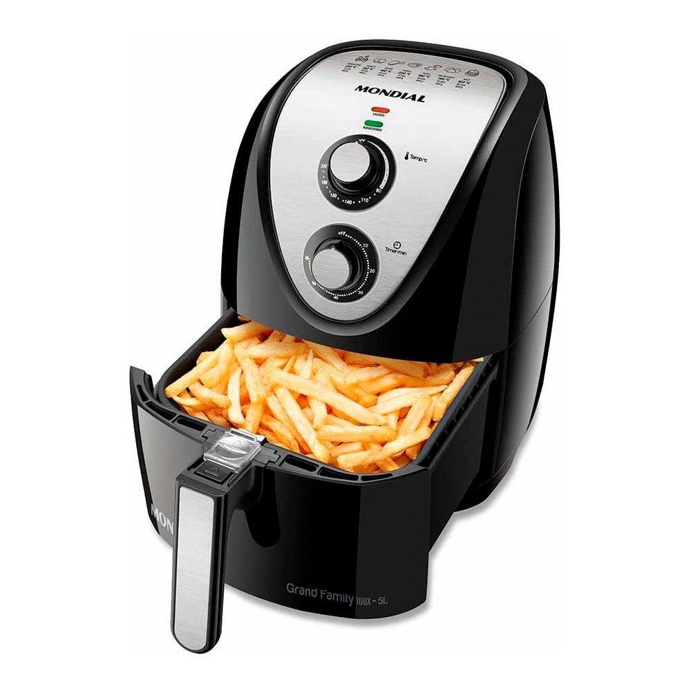 Fritadeira Elétrica sem Óleo Air Fryer Mondial 5l Grand Family Afn-50 Timer 1900w Voltage:220v - 1