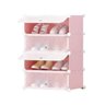 Organizador Modular 4 Portas Armario Sapateira Prateleiras Infantil Adulto para Casa Praia Rosa - 1