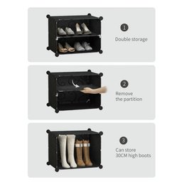Organizador Modular 4 Portas Armario Sapateira Prateleiras Infantil Adulto para Casa Praia Rosa - 3