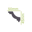 Ver imagem 3 de Kit com 5 Barras Rodateto de Poliestireno 4,5CMX50MM Liso 10m Branco Riplain