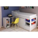 Ver imagem 1 de Cama Multifuncional Juvenil Cm8021 C/ Escrivaninha Branco - Tecno Mobili