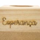 Ver imagem 4 de Porta Vela Quadrado Natal Esperança Madeira E Dourado 7Cm