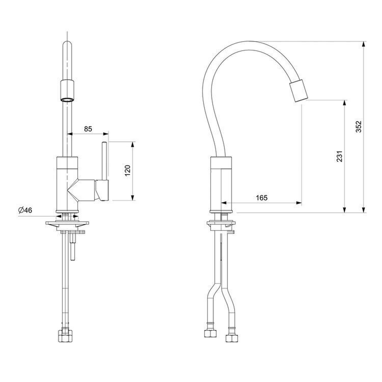 Kit com 2 Monocomando para Cozinha de Mesa Bica Flexível Colors - 3