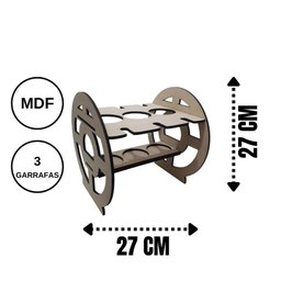 Mini Adega Mdf para 03 Garrafas - 7