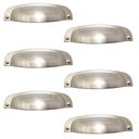 Ver imagem 1 de Conjunto 6 Puxadores 2773 Quebec Concha Níquel Escovado Móveis Armários Gavetas