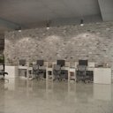 Ver imagem 1 de Conjunto de Escritório Noruega 3 Livreiro 2 Buffet e 4 Mesas 90cm - Via Nossa - Off White e Cedro