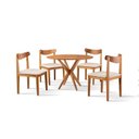Ver imagem 3 de Conjunto de Sala de Jantar Mesa 100cm com 4 Cadeiras Aurora Marrom/Nude/Freijó