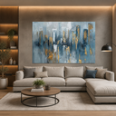 Ver imagem 1 de Quadro Decorativo Abstrato Azul Moderno Elegante 130x90