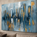 Ver imagem 3 de Quadro Decorativo Abstrato Azul Moderno Elegante 130x90