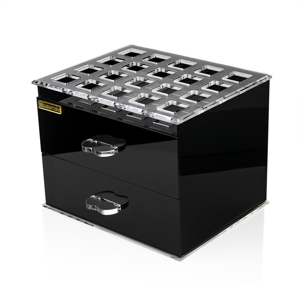 Organizador de Maquiagens Realce em Acrílico Preto - 1