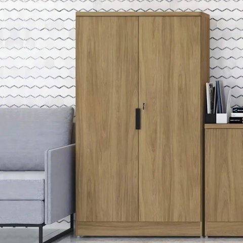 Armario Multiuso para Escritorio Multiuso Organizador 2 Portas com Chave 91cm Itapua - Kappesberg