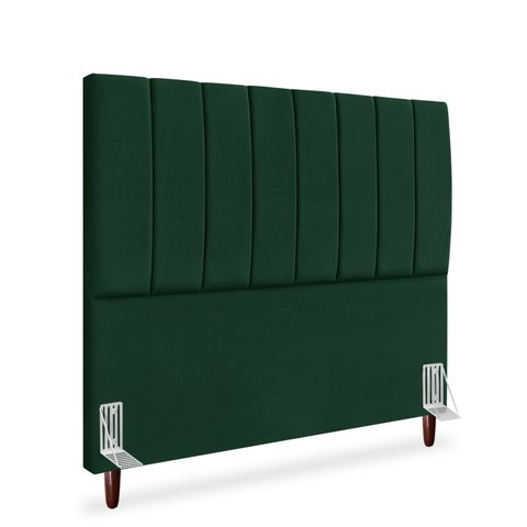 Cabeceira Carla Cama Box Casal 140 Cm Suede Verde