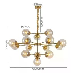 Pendente Nordecor 2129 Jabuticaba 13cm 15xe27 13cm Dourado - 4