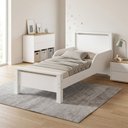Ver imagem 4 de Mini Cama Infantil Meli Pés de Madeira com Colchão para Quarto Infantil - Branco