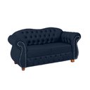 Ver imagem 1 de Sofá Chesterfield Merlo 2 Lugares 2,30 - Veludo Azul Marinho / Decoração, recepção, sala tv estar