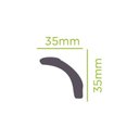 Ver imagem 3 de Kit com 5 Barras Rodateto de Poliestireno 3,5CMX35MM Liso 10m Branco Riplain