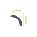 Ver imagem 3 de Kit com 15 Barras Rodateto de Poliestireno 3,5CMX35MM Liso 30m Branco Riplain