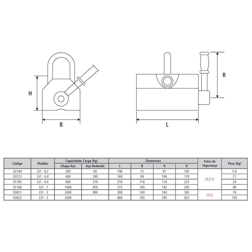 Levantador Magnético - Ls1 - 2 - 74kg - 4