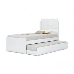 Cama Bibox Solteiro com Aplique Colônia Branca - 2