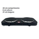 Ver imagem 2 de Fogão Fogareiro 2 Bocas Elétrico 2000w Fogão Cooktop Portáti Preto 110v