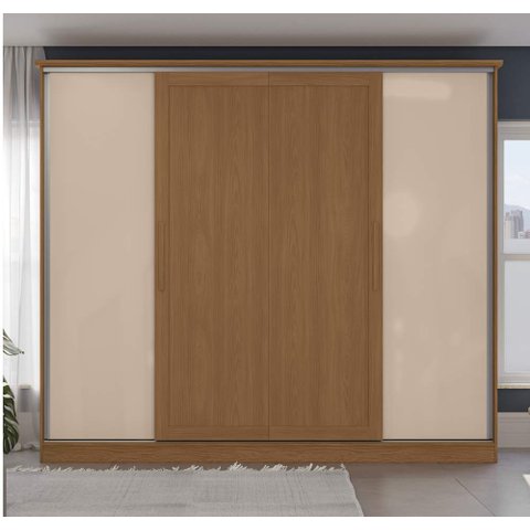 Guarda Roupa Casal 4 Portas de Correr com 4 Gavetas N565 Kappesberg