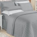 Ver imagem 2 de Kit Top Line Cobre Leito King 180 Fios + Jogo de Lençol - 7 Peças Cinza