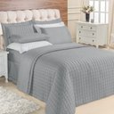 Ver imagem 1 de Kit Top Line Cobre Leito King 180 Fios + Jogo de Lençol - 7 Peças Cinza