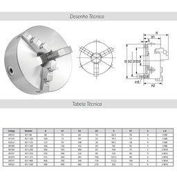 Placa P- Torno Univ. 200mm + Flange 205mm Rosca 95,12 X 6fpp - 6