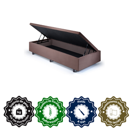 Cama Box Baú Solteiro 88x188x42cm Suede com Pistão a Gás - 5