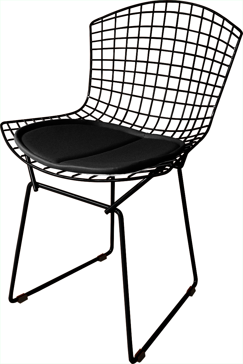 Cadeira Bertoia Tradicional com Assento - Linha Color - Preta