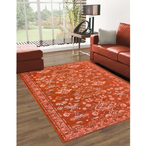 Tapete Sala Classico Oriental 200x300 Cm Tipo Belga Laranja