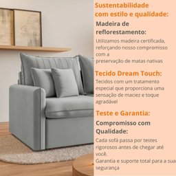 Sofá Cama Retrátil e Reclinável 180cm Madri Movenzo Estofados Veludo - 5