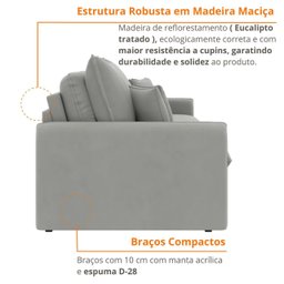 Sofá Cama Retrátil e Reclinável 180cm Madri Movenzo Estofados Veludo - 9