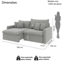 Sofá Cama Retrátil e Reclinável 180cm Madri Movenzo Estofados Veludo - 3