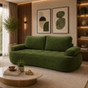 Ver imagem 3 de Sofá Yafa 210cm 3 Lugares Moderno Sala Consultório:Verde/ Memphis