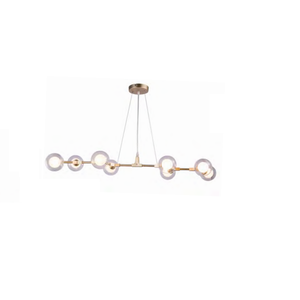 PENDENTE DOURADO 8 GLOBOS LEITOSOS