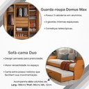Ver imagem 5 de Conjunto Quarto Bicama Duo + Guarda-Roupa Casal Domus Max 4 Portas com 2 Colchões - Nature/Cedro