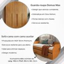 Ver imagem 4 de Conjunto Quarto Bicama Duo + Guarda-Roupa Casal Domus Max 4 Portas com 2 Colchões - Nature/Cedro