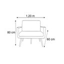 Ver imagem 2 de Kit Namoradeira + 2 Poltronas Decorativa Nina Suede Vermelho Pés Madeira Ms Decor
