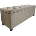 Ver imagem 3 de Puf Baú Estofado Modelo Capitonê Tamanho de Casal 140x40x45cm Cor Marrom Claro - Alta Qualidade