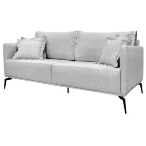 Sofa Sala de Estar Liv 2 Lugares Pes Aço Linho 231 Grigio Ezz