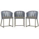 Ver imagem 1 de 3 Cadeiras de Jantar Área Noronha em Alumínio com Pintura Fendi Corda Náutica E8 Trama Original