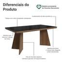 Ver imagem 3 de Mesa de Jantar Retangular Tampo com Moldura e Vidro Sobreposto Rustic/Preto 5389 Madesa