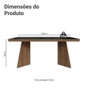 Ver imagem 2 de Mesa de Jantar Retangular Tampo com Moldura e Vidro Sobreposto Rustic/Preto 5389 Madesa