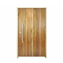 Ver imagem 2 de Porta Pivotante Ripada Cedro Batente 14 Puxador Barra Chata 120 x 210 Abertura Direita Marrom Rodam