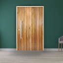 Ver imagem 1 de Porta Pivotante Ripada Cedro Batente 14 Puxador Barra Chata 120 x 210 Abertura Direita Marrom Rodam